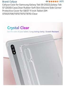 Shockproof Clear TPU Case for Samsung Galaxy Tab S9 S8 S7
